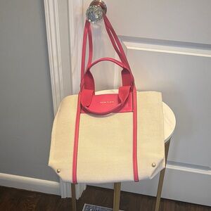 Anne Klein Pink and Canvas Tote Bag